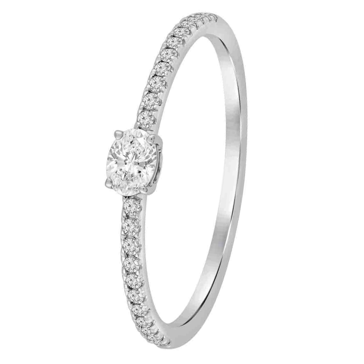 Lykka Elegance valkokultainen timanttisormus 0,27 ct