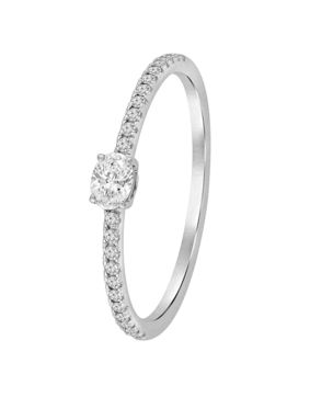 Lykka Elegance valkokultainen timanttisormus 0,27 ct