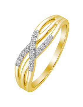 Lykka Elegance keltakultainen timanttisormus 0,14 ct