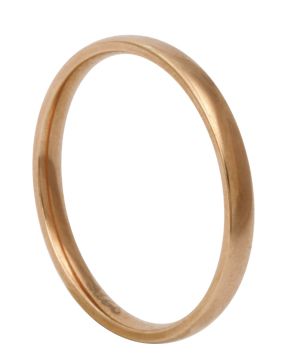 Lykka Strong ruusukullanvärinen sileä puolipyöreä terässormus 2,5 mm