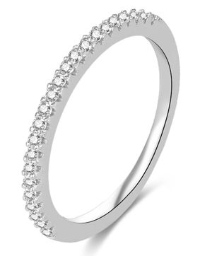 Lykka Casuals hopeinen rivisormus zirkonioilla 1,8 mm
