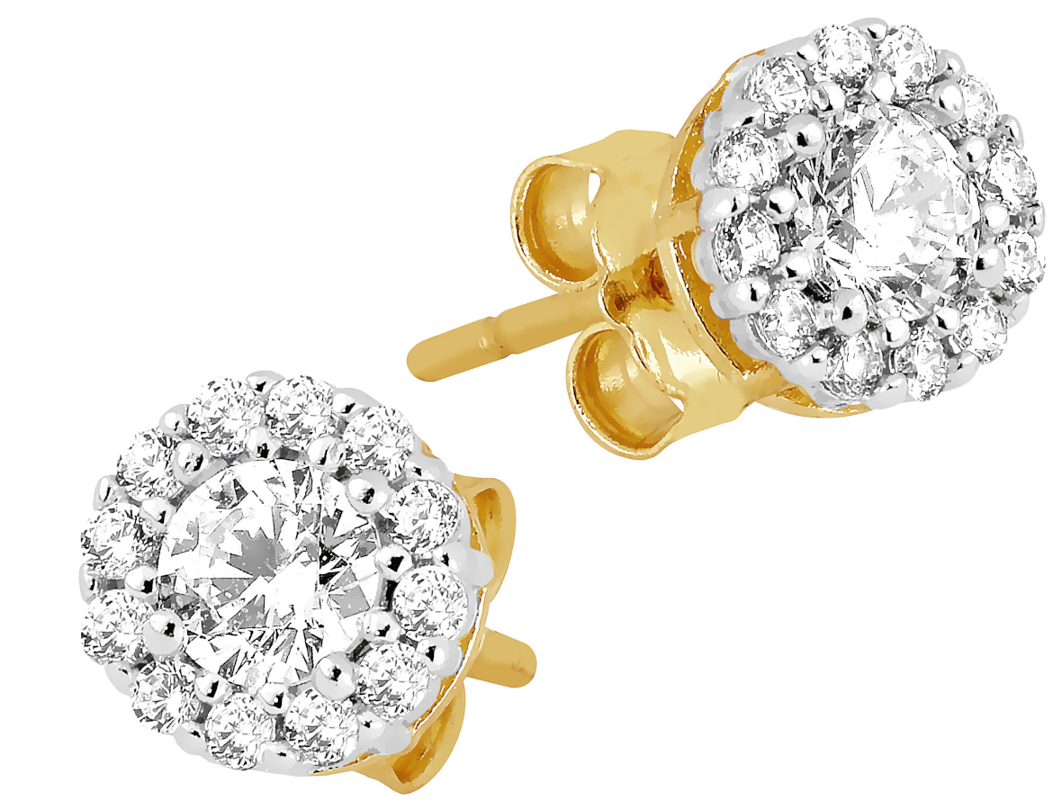 Lykka Casuals kultaiset tappikorvakorut halo 5 mm