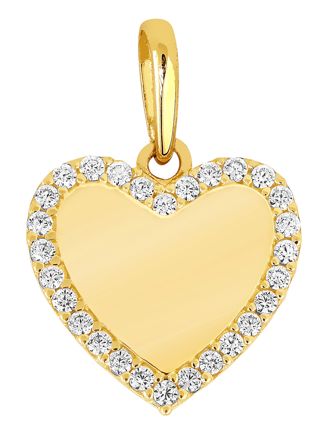 Lykka Hearts sydänriipus kulta zirkonioilla