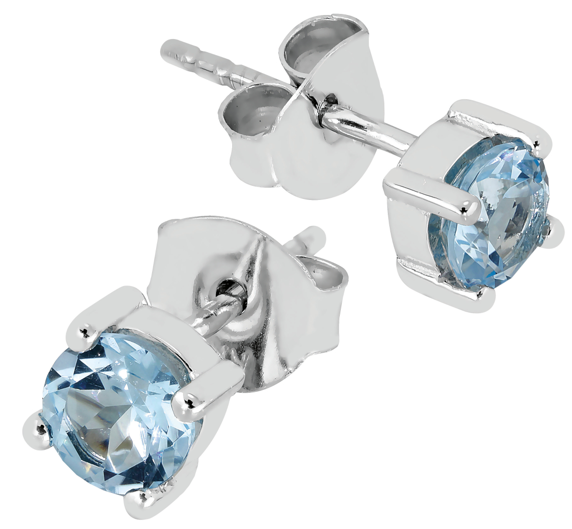 Lykka Casuals hopeiset tappikorvakorut topaasi 5 mm