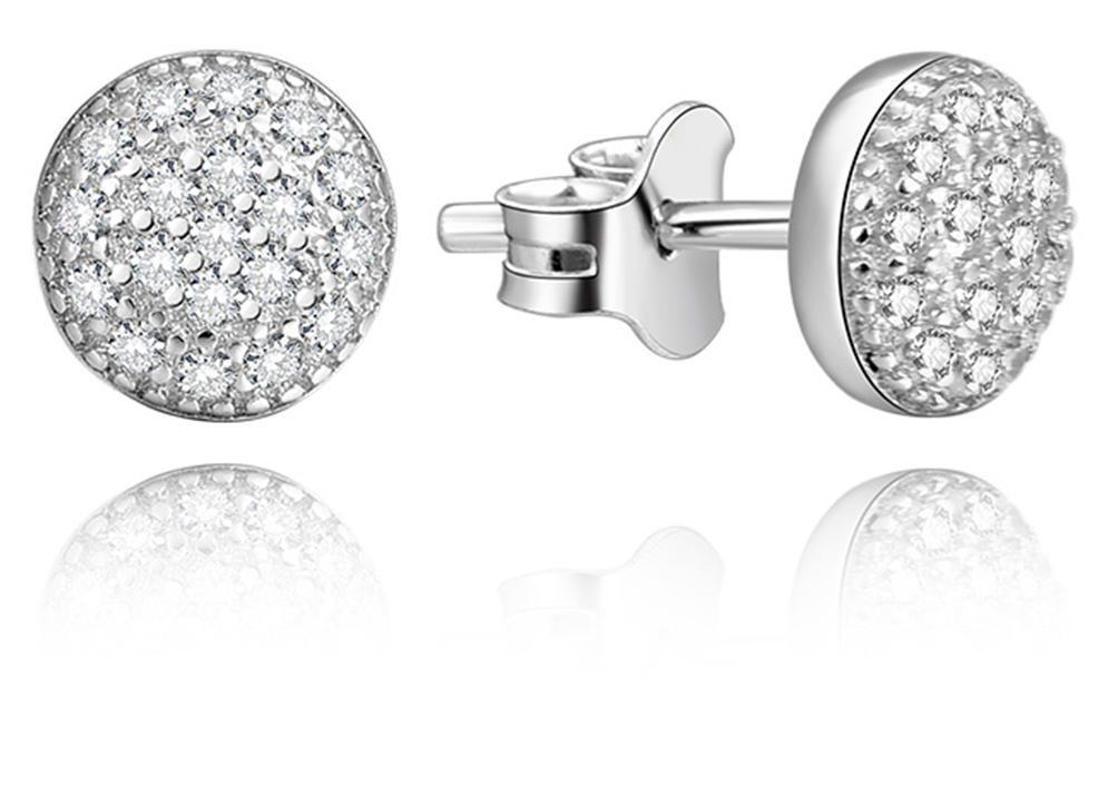 Lykka Casuals hopeiset korvakorut zirkonioilla pavé