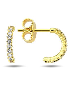 Lykka Casuals kultaiset korvarenkaat zirkonioilla 8,5 mm