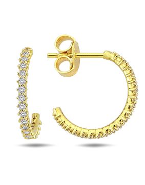Lykken Casuals pyöreät kultaiset korvarenkaat zirkonioilla 12 mm
