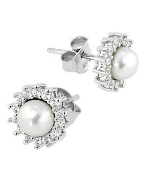 Lykken Pearls hopeiset tappikorvakorut 5 mm