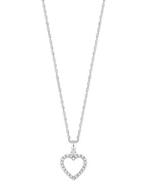 Lykka Hearts hopeakaulakoru zirkonioilla sydän