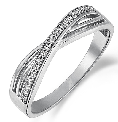 Lykka Casuals monikivinen crossover valkokultasormus