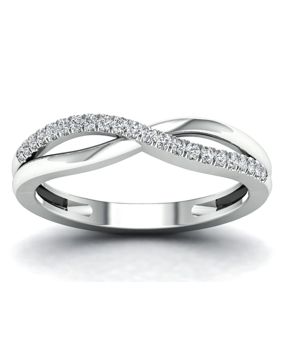 Lykka Elegance crossover valkokulta timanttisormus 0,10 ct