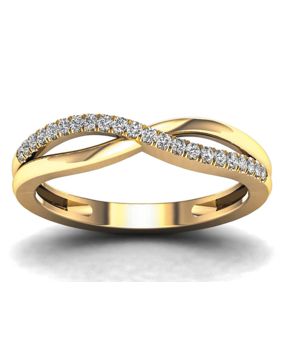 Lykka Elegance crossover keltakulta timanttisormus 0,10 ct