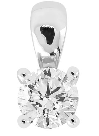 Lykka Elegance valkokultainen timanttiriipus halo 4,5 x 7,5 mm