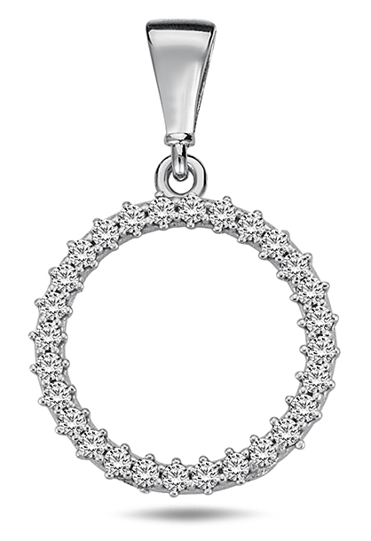 Lykka Casuals hopeinen riipus pyöreä