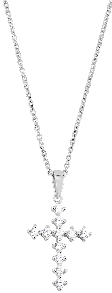 Lykka Crosses ristikaulakoru zirkonioilla 15 x 24 mm 