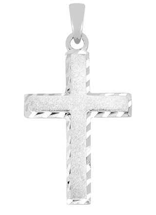 Lykka Crosses valkokultainen ristiriipus / rippiristi 21 x 13 mm