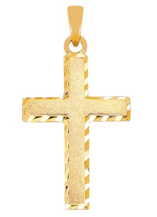 Lykka Crosses kultainen ristiriipus / rippiristi 21 x 13 mm
