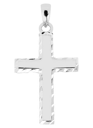 Lykka Crosses ristiriipus valkokulta / rippiristi 21 x 13 mm