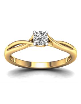 Lykka Elegance yksikivinen sormus timanteilla keltakultaa 0,10 ct