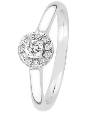 Halo timanttisormus valkokulta 0,18 ct