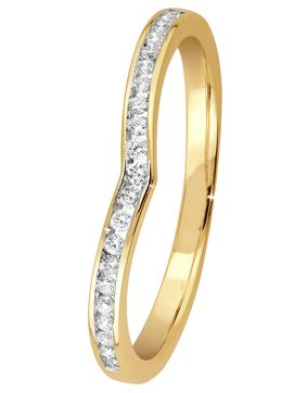 Lykken Elegance kultainen timanttisormus chevron 0,10 ct