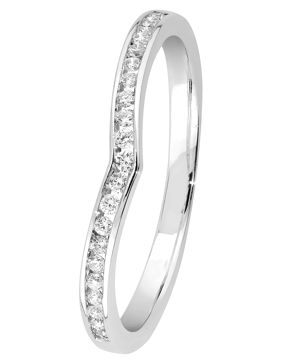 Lykken Elegance valkokultainen timanttisormus chevron 0,10 ct