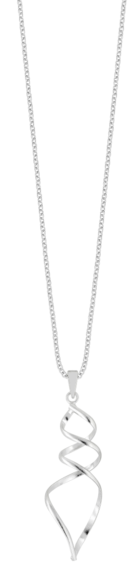 Lykka Casuals hopeakaulakoru kiertyvä riipus