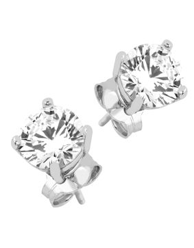 Lykken Casuals hopeiset tappikorvakorut zirkonia 4 mm