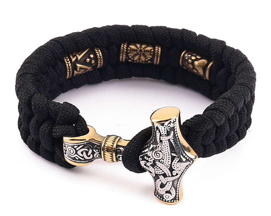 Lykka Viking Mjölnir kangas-teräsrannekoru 23 mm 21 cm  