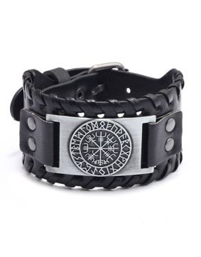 Lykka Viking Vegvisir nahkarannekoru 40 mm säädettävä