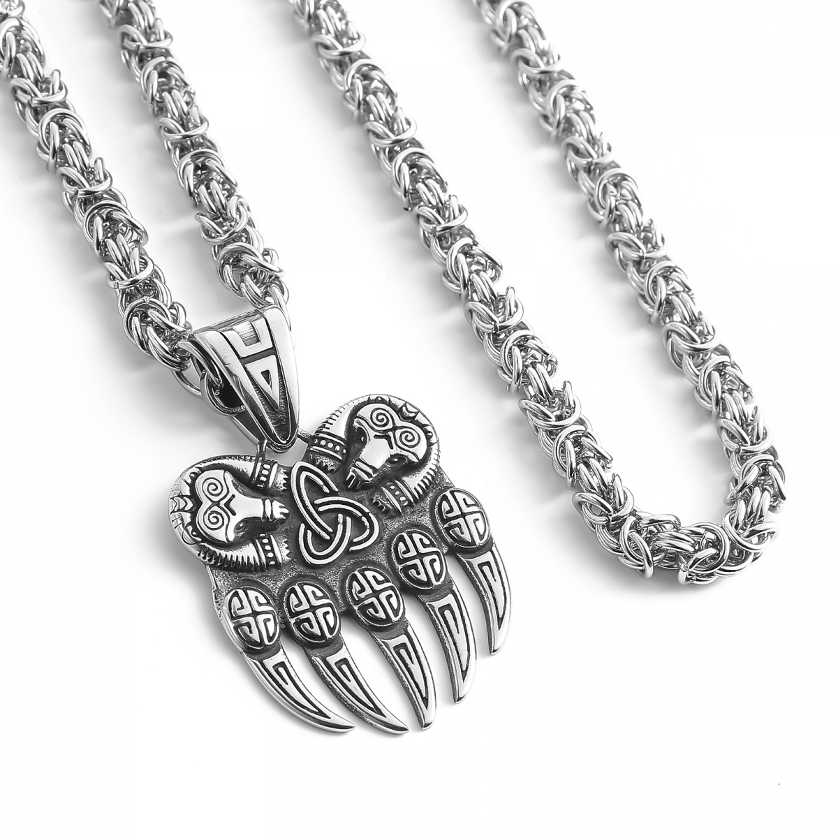 Lykka Viking Suden tassu 60 cm riipus 3.9 x 3,4cm