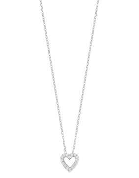 Lykka Hearts hopeinen kaulakoru zirkonioilla sydän