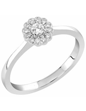 Sandberg Kukkaniitty timanttisormus halo M-842w