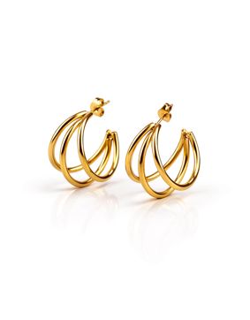 Madoww Triple Hoop kullatut korvakorut 25mm