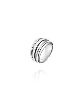 Mockberg Deco Ribbed Silver sormus