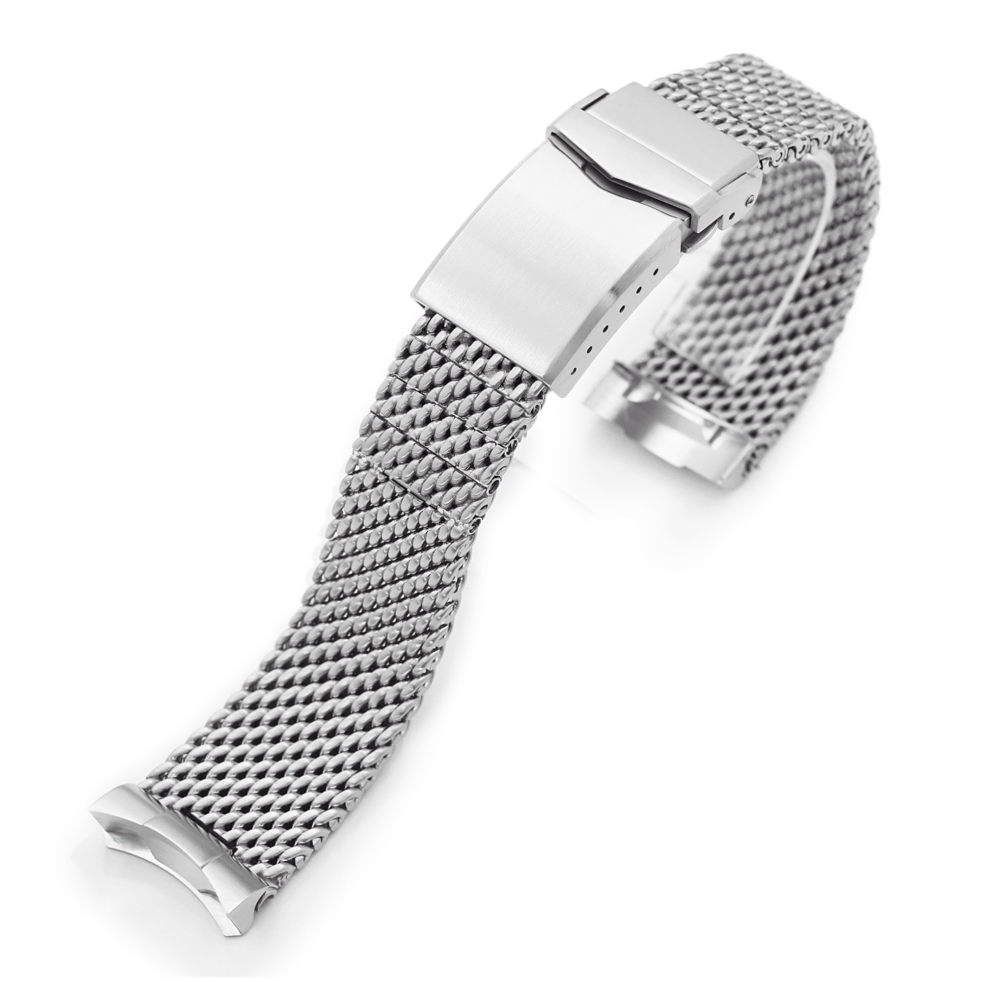 MiLTAT Curved End Massy Mesh ranneke Seiko 5 sarjaan MC221820B006B-S5