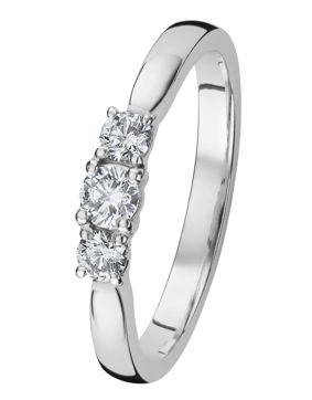 Kohinoor Mia kolmikivinen timanttisormus valkokulta 033-414V-30 0.31 ct