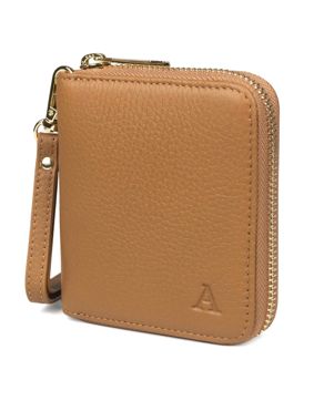 Aarni hirvennahkainen mini Clutch-lompakko konjakki/kulta