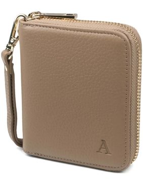 Aarni hirvennahkainen mini Clutch-lompakko hiekka/hopea