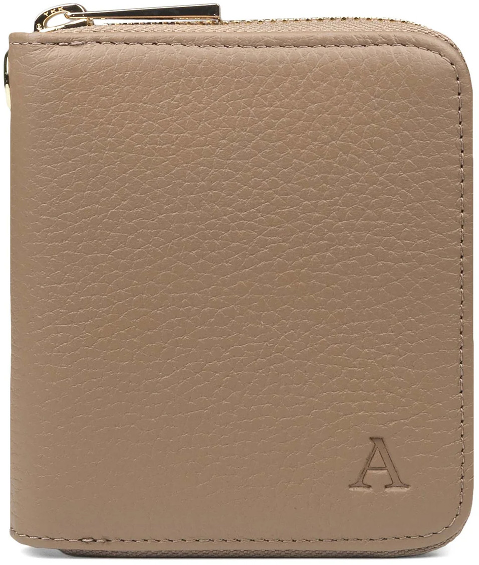 Aarni hirvennahkainen mini Clutch-lompakko hiekka/kulta