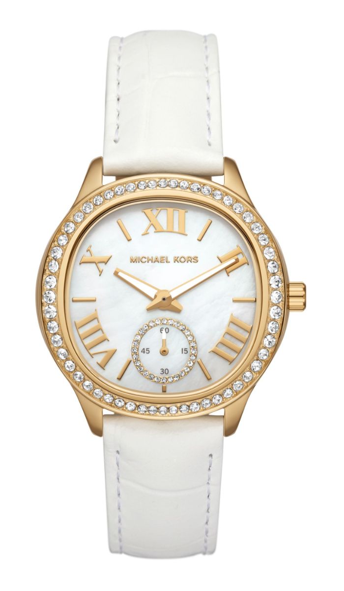 Michael Kors Sage Gold Tone White Croco leather MK4818
