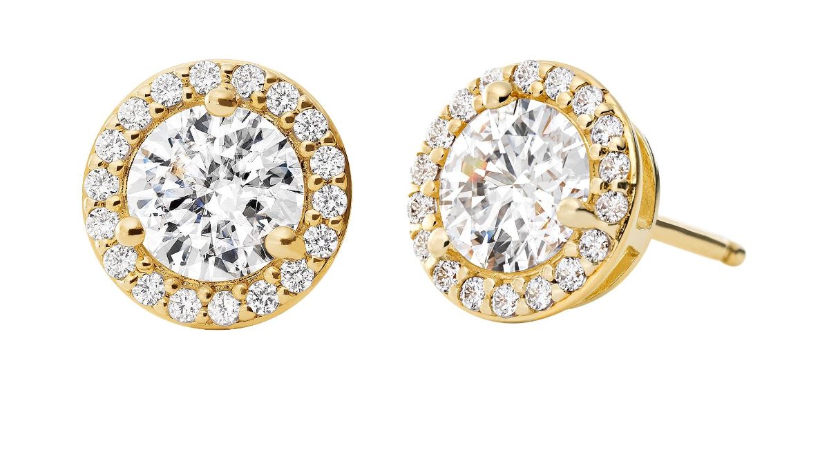 Michael Kors kullanväriset halo hopeakorvakorut MKC1035AN710