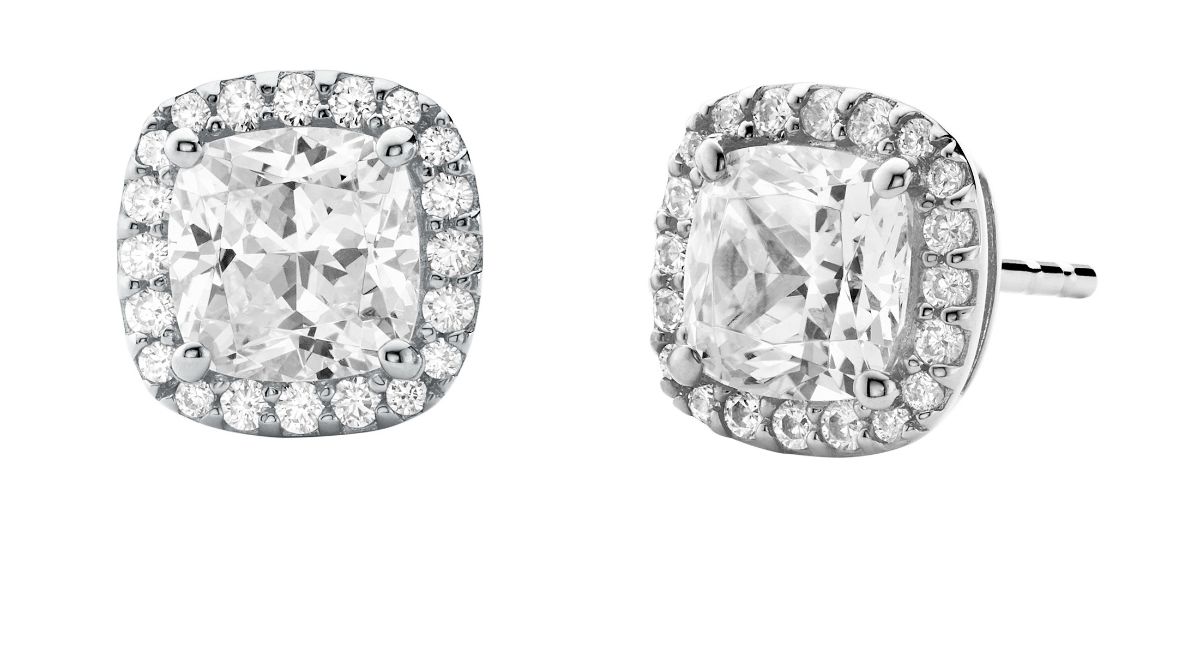 Michael Kors nelikulmaiset halo hopeakorvakorut MKC1405AN040