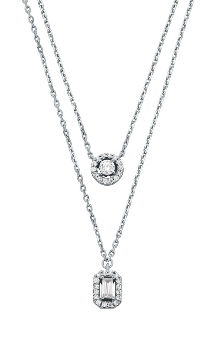 Michael Kors Brilliance kaksiosainen hopeakaulakoru MKC1745CZ040