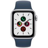 Apple Watch SE GPS hopeanvärinen alumiinikuori 40 mm syvänteensininen urheiluranneke MKNY3KS/A