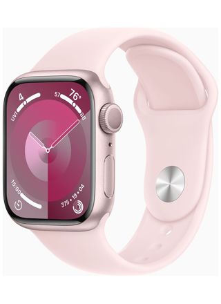 Apple Watch Series 9 GPS vaaleanpunainen alumiinikuori 41mm Sport-ranneke - koko S/M MR933KS/A
