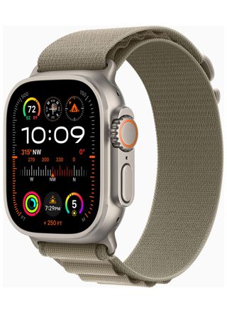 Apple Watch Ultra 2 GPS + Cellular titaanikuori 49mm Olive Alpine Loop-ranneke - koko M MREY3KS/A
