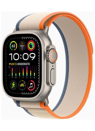 Apple Watch Ultra 2 GPS + Cellular titaanikuori 49mm oranssi/beige Trail Loop-ranneke - koko M/L MRF23KS/A