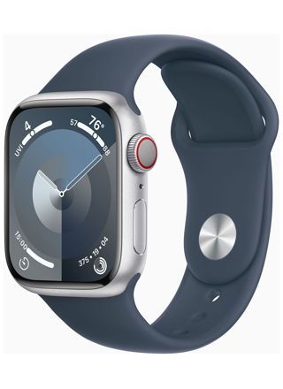 Apple Watch Series 9 GPS + Cellular myrskynsininen alumiinikuori 41mm Storm Blue Sport-ranneke - koko S/M MRHV3KS/A