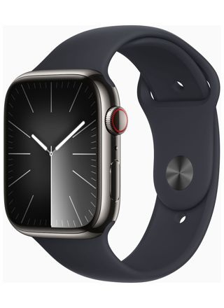 Apple Watch Series 9 GPS + Cellular keskiyönsininen ruostumaton teräskuori 45mm Midnight Sport-ranneke - koko M/L MRMW3KS/A